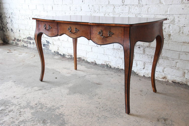 Antique Italian Burl Wood Writing Desk With Cabriole Legs At 1stdibs