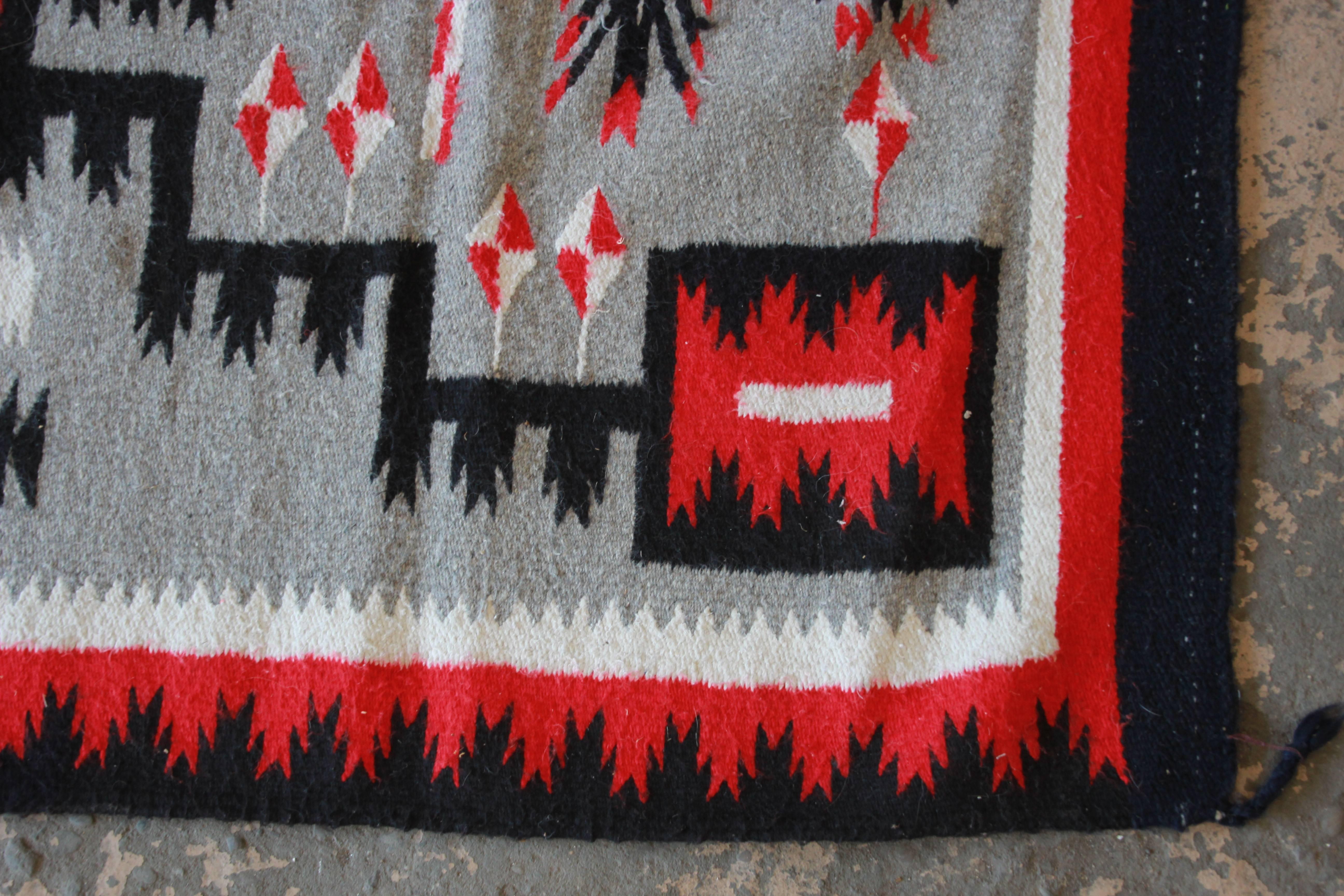 Vintage Authentic Native American Navajo Wool Rug 1