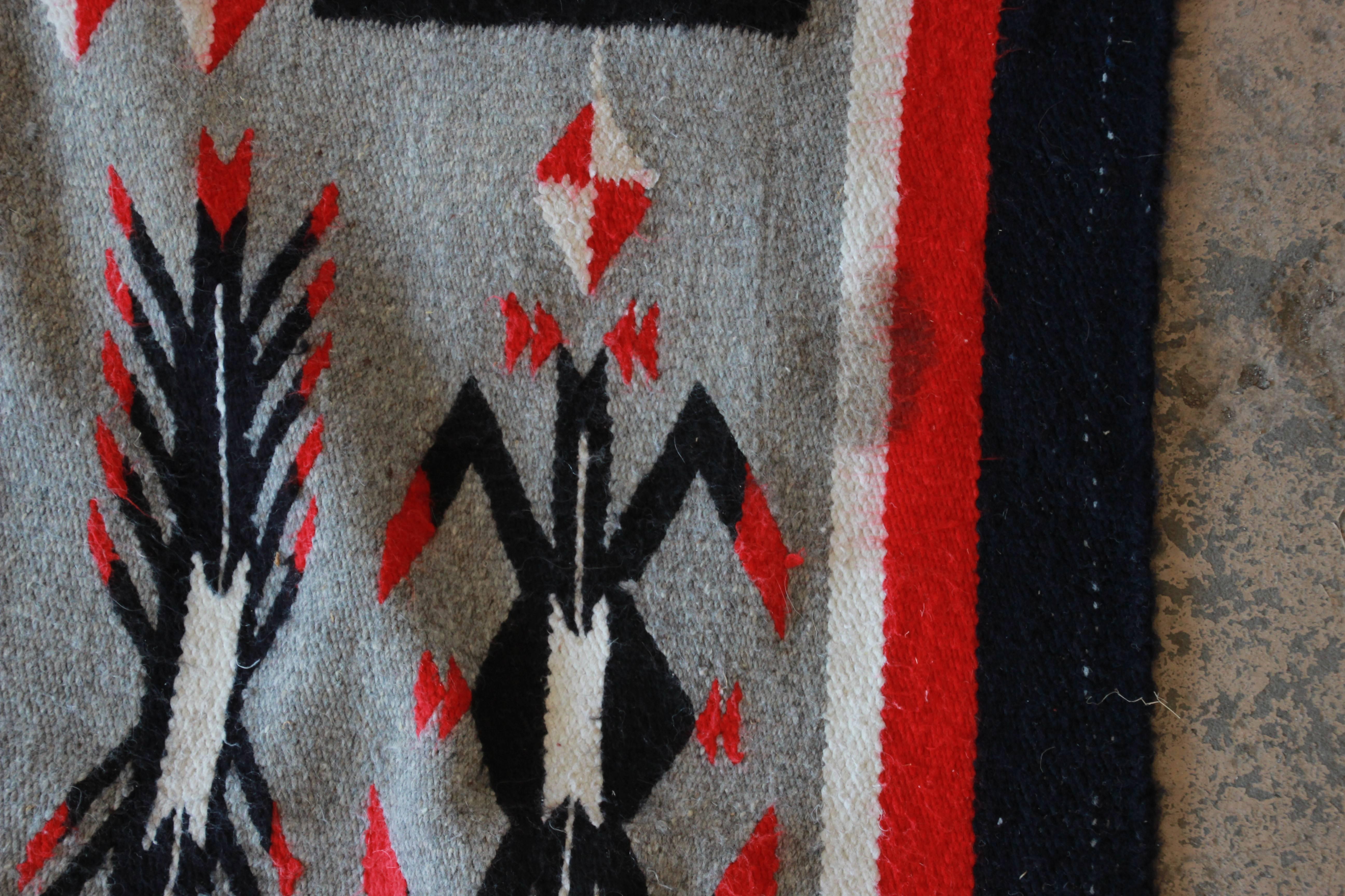 Vintage Authentic Native American Navajo Wool Rug 2