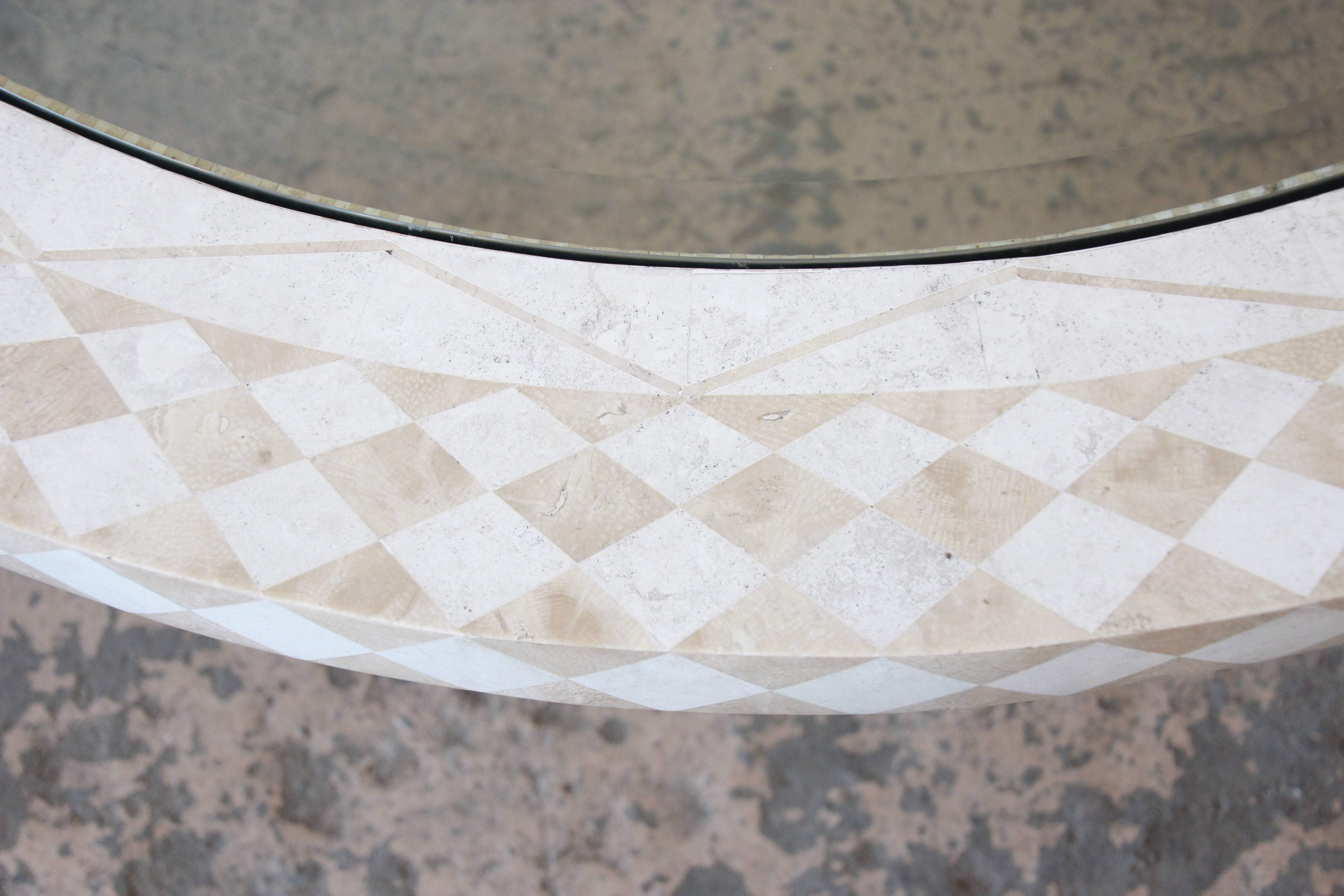 Italian Tavola by Oggetti Tessellated Stone and Glass Mediterranean Style Cocktail Table