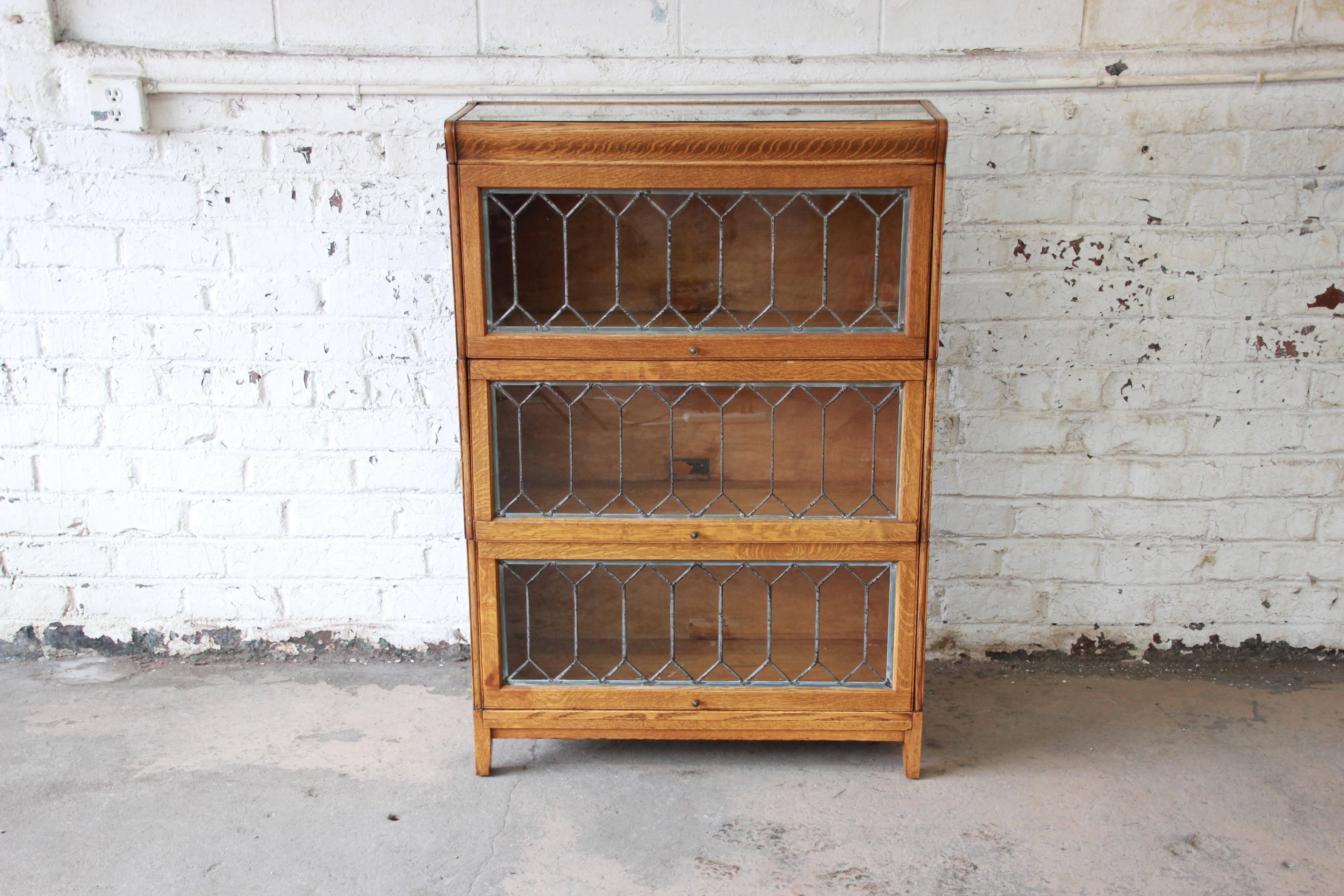 lawyers bookcase with leaded glass