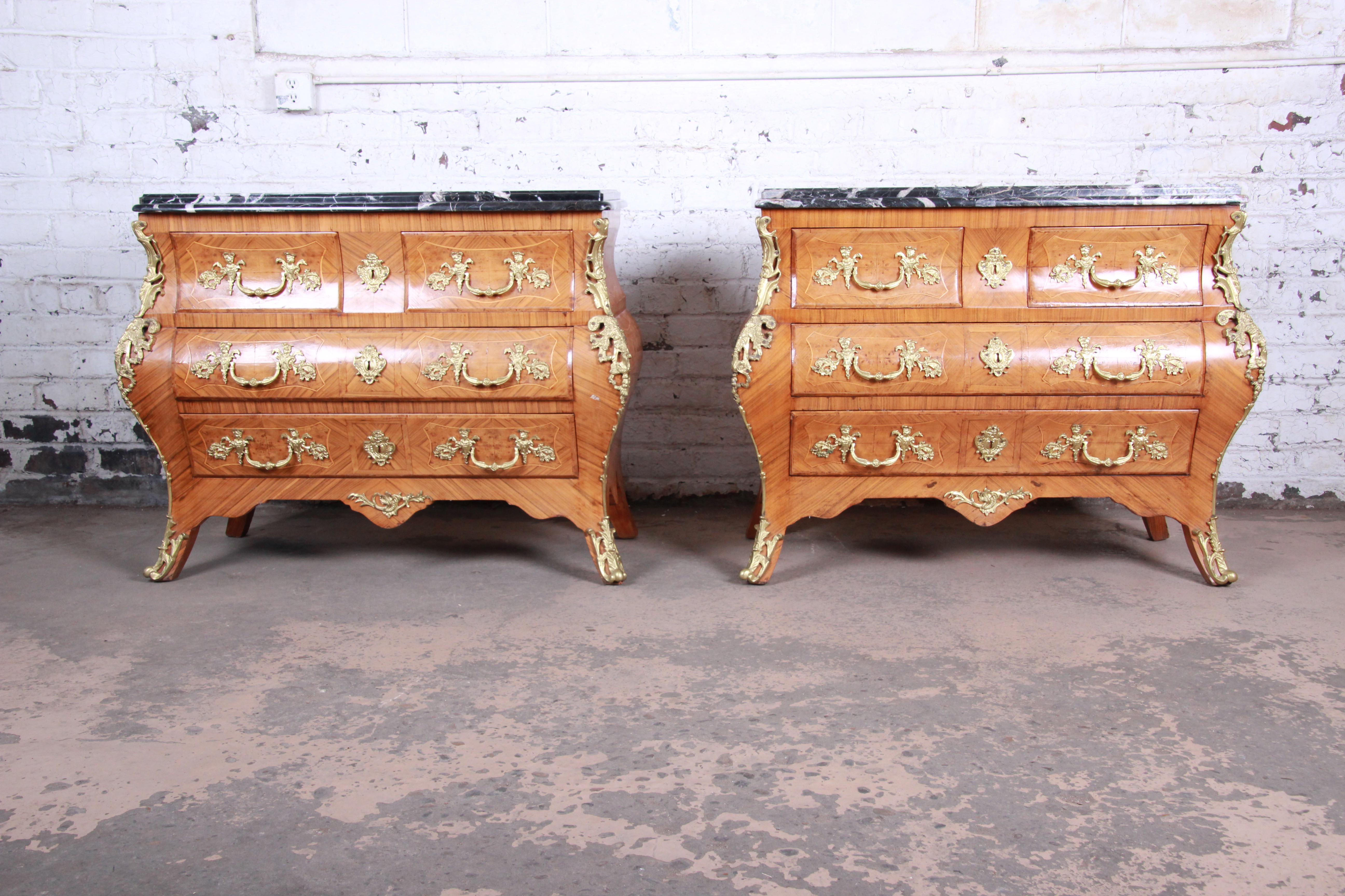 Ornate French Louis Xv Style Inlaid Mahogany Marble Top Bombay Chests Pair At 1stdibs Expertly detailed, the mirror is crafted with romantic elements combining queen anne legs and ornate floral accents in matching antique finish. ornate french louis xv style inlaid mahogany marble top bombay chests pair at 1stdibs
