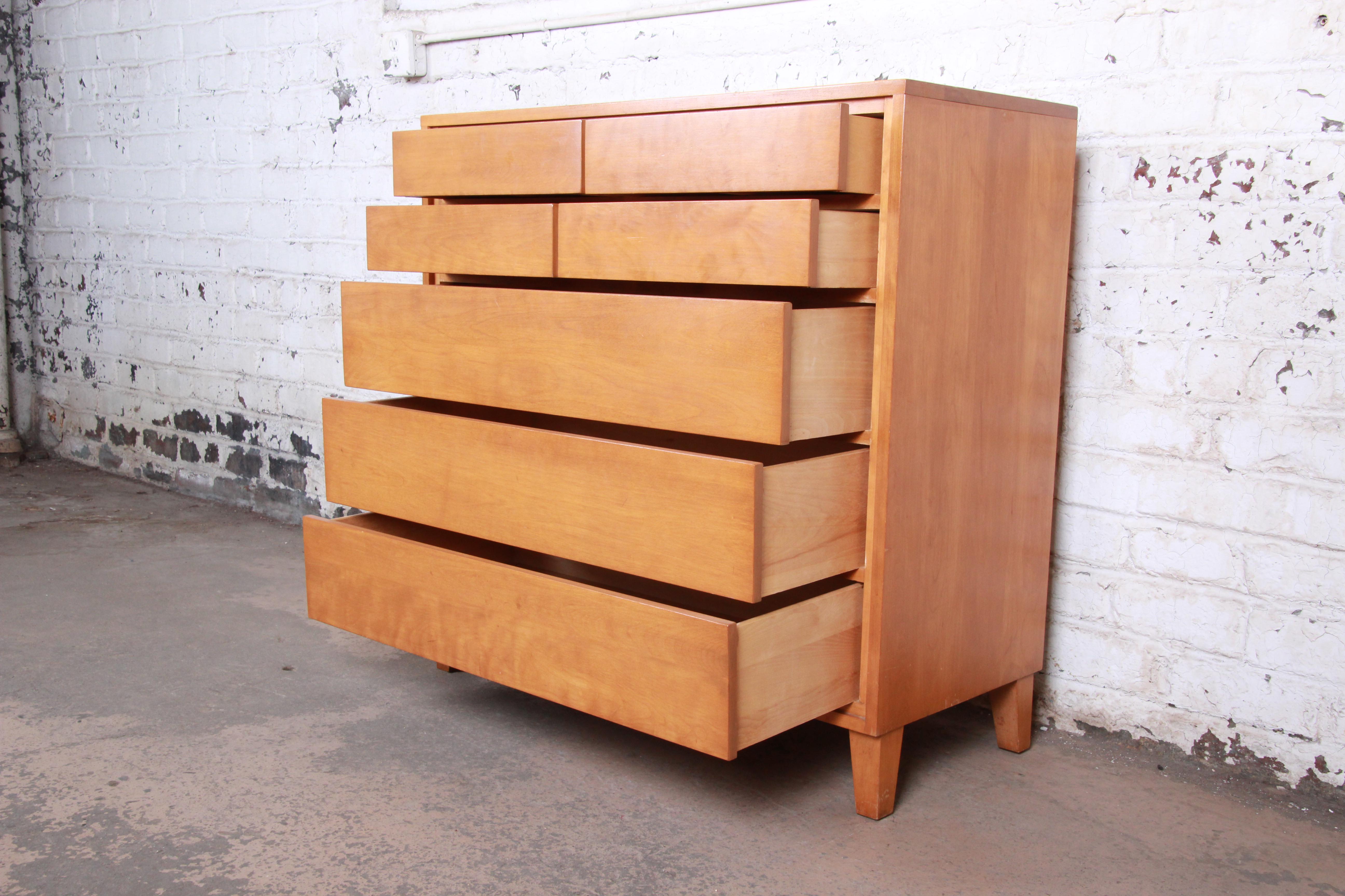 Russel Wright For Conant Ball Mid Century Modern Maple Highboy