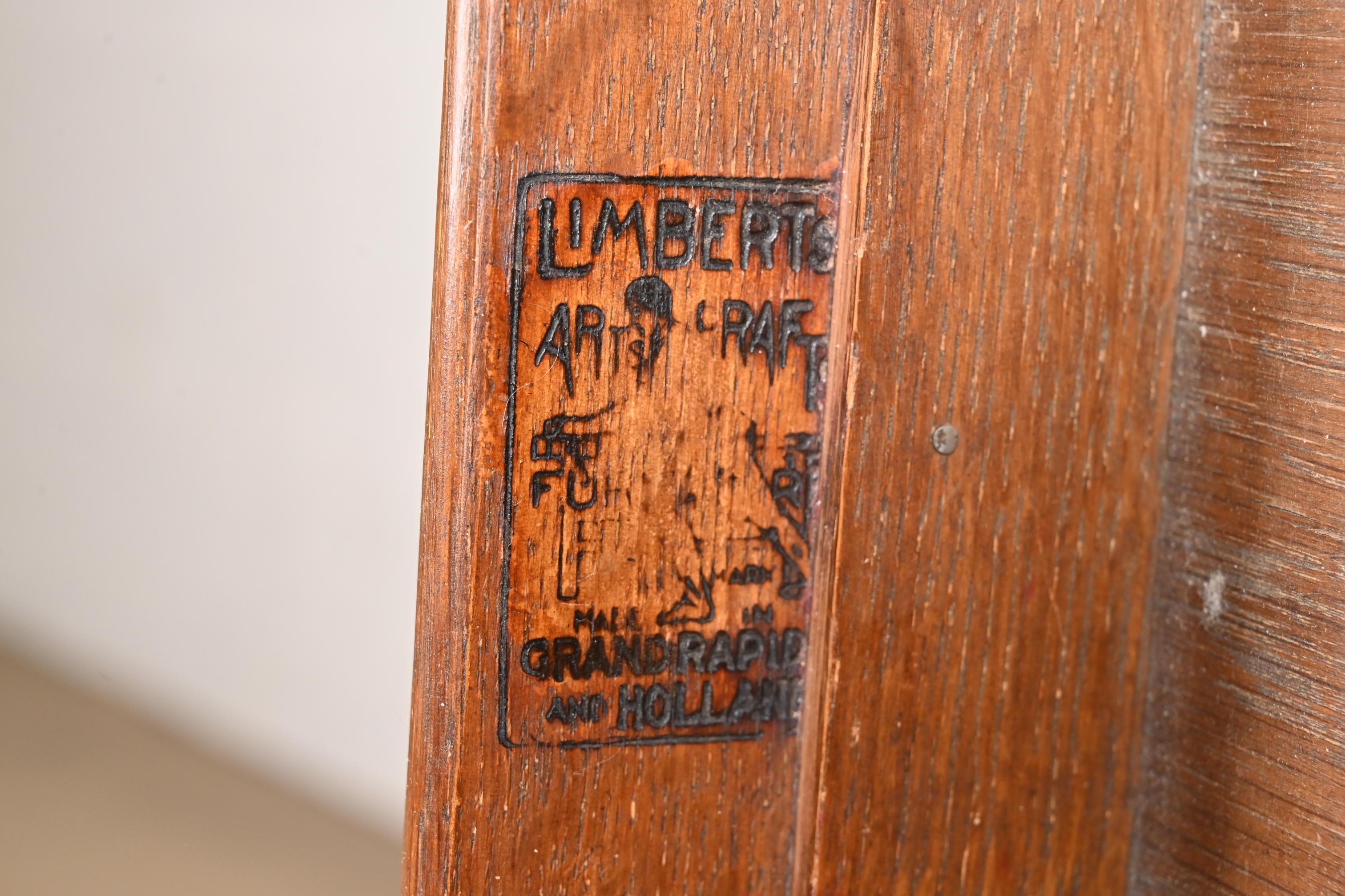 Comò di vanità con specchio in quercia Mission Arts & Crafts di Limbert, CIRCA 1900 in vendita 1