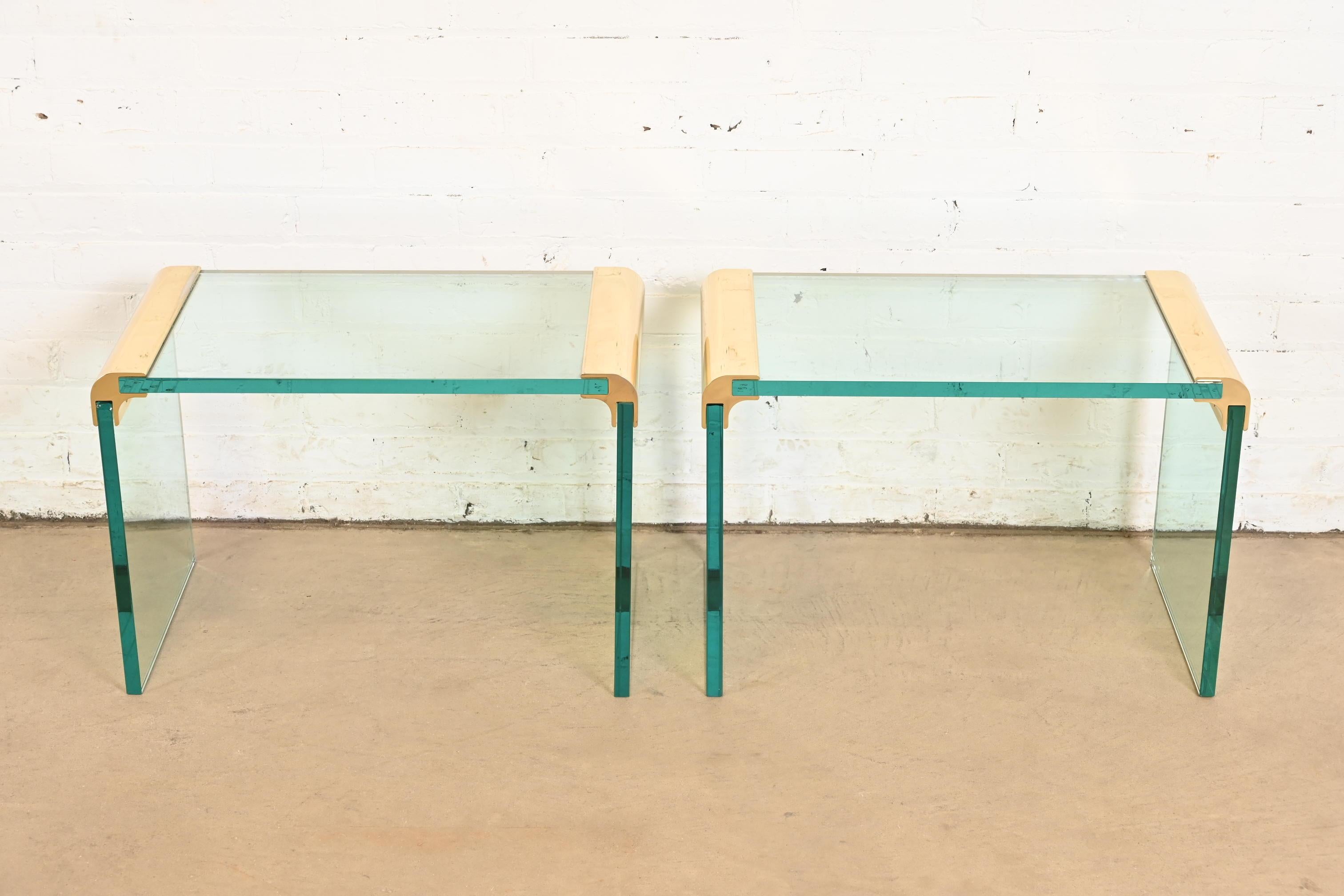 Leon Rosen for Pace Collection Mid-Century Modern Hollywood Regency Side Tables In Good Condition For Sale In South Bend, IN