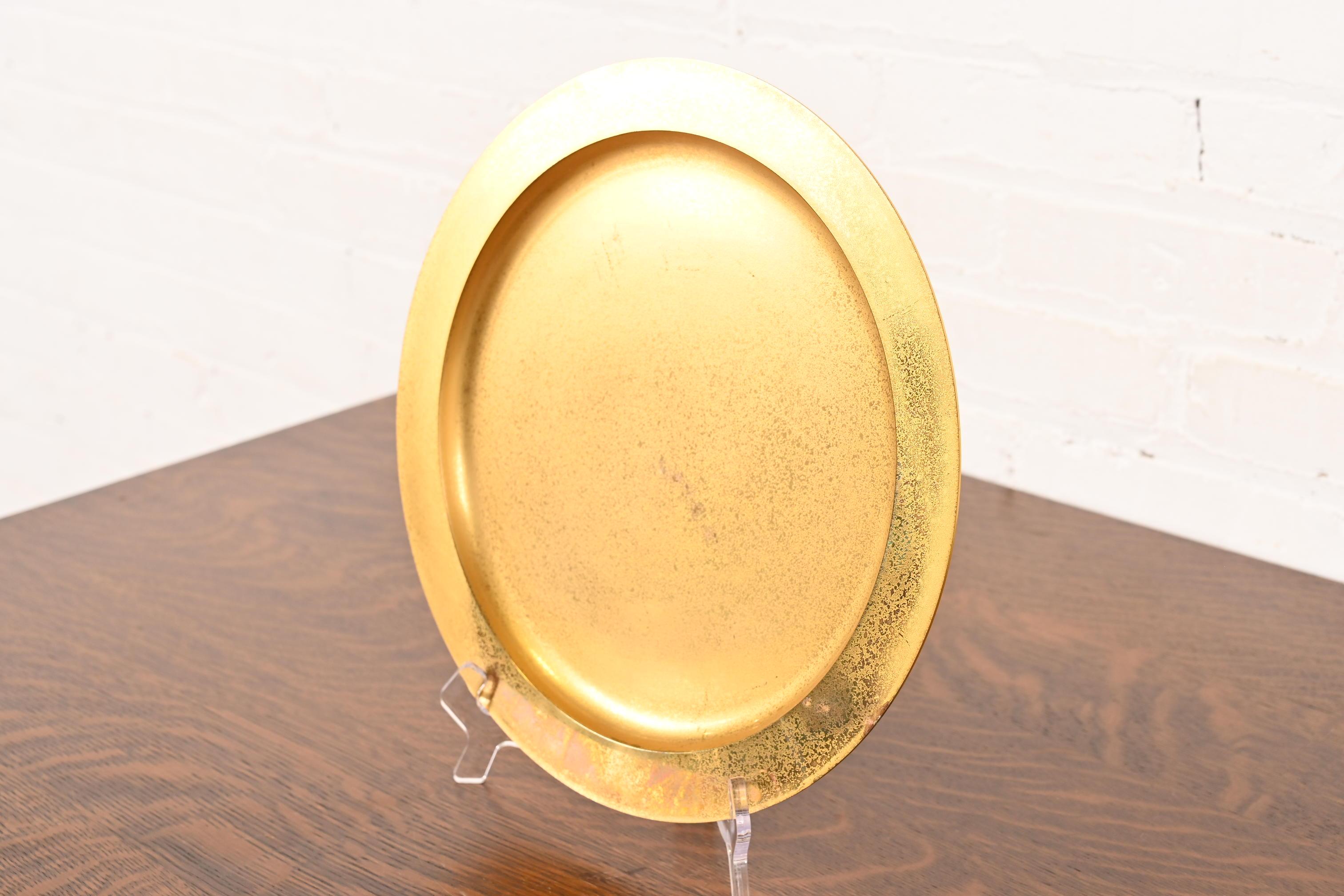 Tiffany Studios New York Bronze Doré Großer Teller oder Charger (amerikanisch) im Angebot