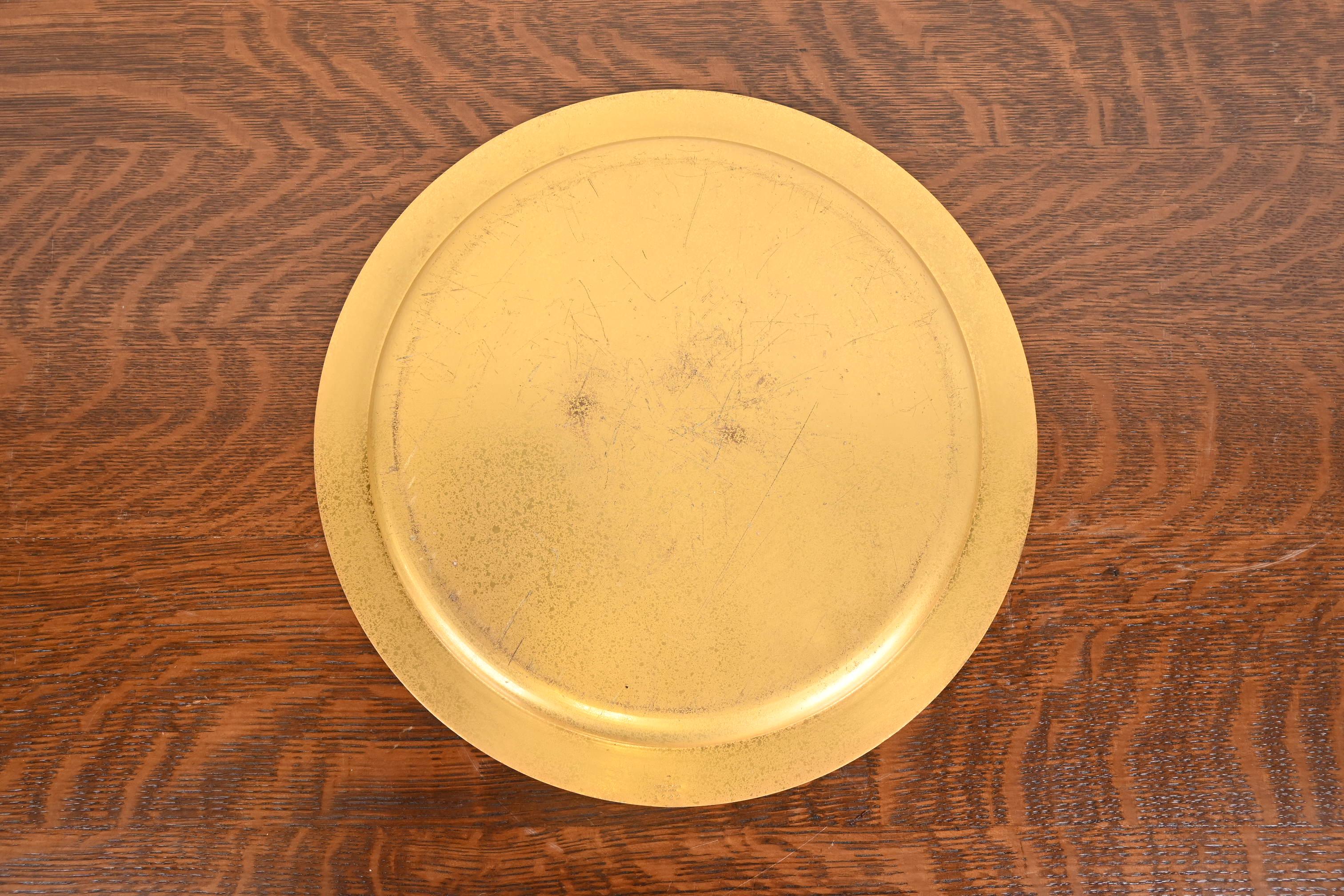 Tiffany Studios New York Bronze Doré Großer Teller oder Charger (20. Jahrhundert) im Angebot