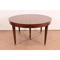 Baker Furniture Style Federal Inlaid Mahogany Extension Dining Table, Refinished