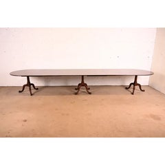 Henkel Harris Georgian Solid Mahogany Monumental Dining Table, Newly Refinished