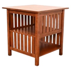 Stickley Mission Oak Arts & Crafts Spindle Side Table, Newly Refinished