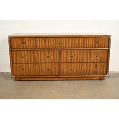 Drexel Heritage Mid-Century Modern Hollywood Regency Campaign Walnut Dresser