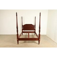 Baker Furniture Historic Charleston Georgian Carved Mahogany Queen Size Poster B