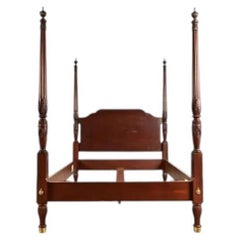 Baker Furniture Historic Charleston Georgian Carved Mahogany Queen Size Poster B