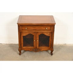 Kindel Furniture French Provincial Louis XV Cherry Wood Nightstand, Circa 1960s