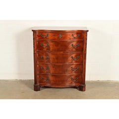 Century Furniture Georgian Mahogany Serpentine Highboy Dresser  Circa 1950s
