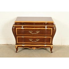 Karges French Provincial Louis XV Burled Walnut Bombay Chest of Drawers
