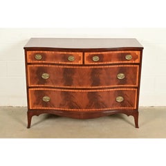 Antique Georgian Flame Mahogany Chest of Drawers by Luce Furniture, Circa 1920s