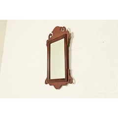 1980s Baker Furniture Style Chippendale Carved Mahogany Wall Mirror