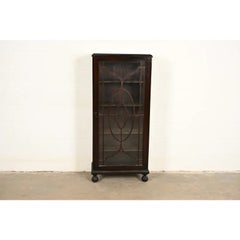 R. J. Horner Style American Empire Carved Mahogany Bookcase Cabinet, Circa 1890s