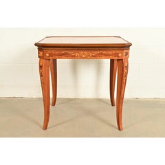 Italian Louis XVI Kingwood Inlaid Marquetry Flip Top Game Table