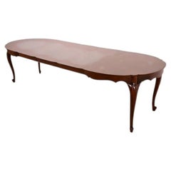 French Provincial Louis XV Cherry Wood Extension Dining Table, Newly Refinished