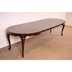 French Provincial Louis XV Cherry Wood Extension Dining Table, Newly Refinished