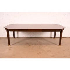 Mesa de comedor Henredon de estilo Regencia francesa Luis XVI en nogal  Recién reformado