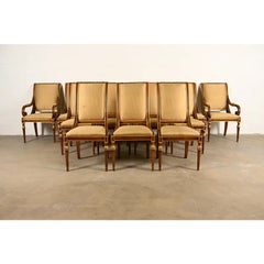 Karges French Regency Louis XVI Walnut Dining Chairs  Set of Fourteen