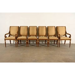 Karges French Regency Louis XVI Carved Walnut Dining Chairs Set of Six