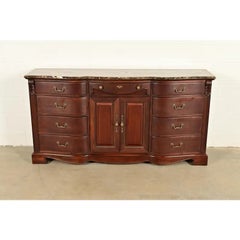 Thomasville French Louis Philippe Carved Mahogany Marble Top Triple Dresser
