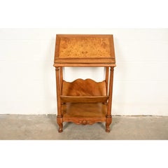 Baker Furniture French Provincial Louis XV Walnut Book Stand  Circa 1960s