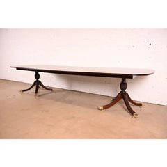 Baker Furniture Style Georgian Mahogany Extension Dining Table, Newly Refinished
