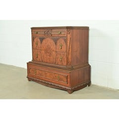 Berkey & Gay Style Antique Victorian Walnut Chest of Drawers  Circa 1930s
