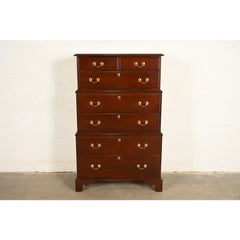 Harden Furniture Georgian Solid Mahogany Triple Chest-on-Chest Highboy Dresser