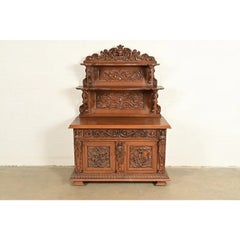 Alexander Roux Style French Renaissance Revival Oak Sideboard, Circa 1890s