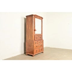 18th Century Antique English Walnut Secretary Desk With Bookcase Hutch