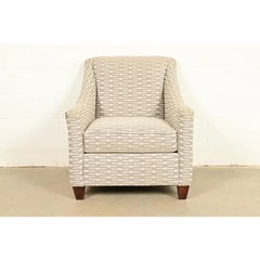 Baker Furniture Style Contemporary Upholstered Barrel Arm Lounge Chair