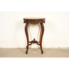 Romweber Style French Provincial Louis XV Carved Walnut Side Table, Circa 1930s