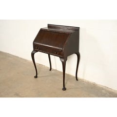 Berkey & Gay Style Queen Anne Mahogany Slant Front Secretary Desk, Circa 1900