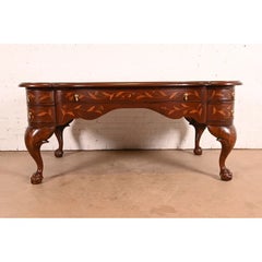 Antique Dutch Louis XV Mahogany Executive Desk, Circa Late 19th Century