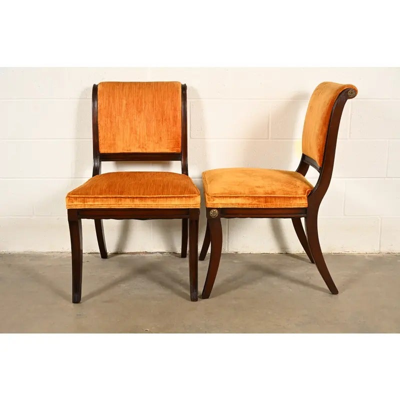 Baker Dining Set Kittinger Regency Carved Mahogany Dining Chairs, Set of Four For Sale ...