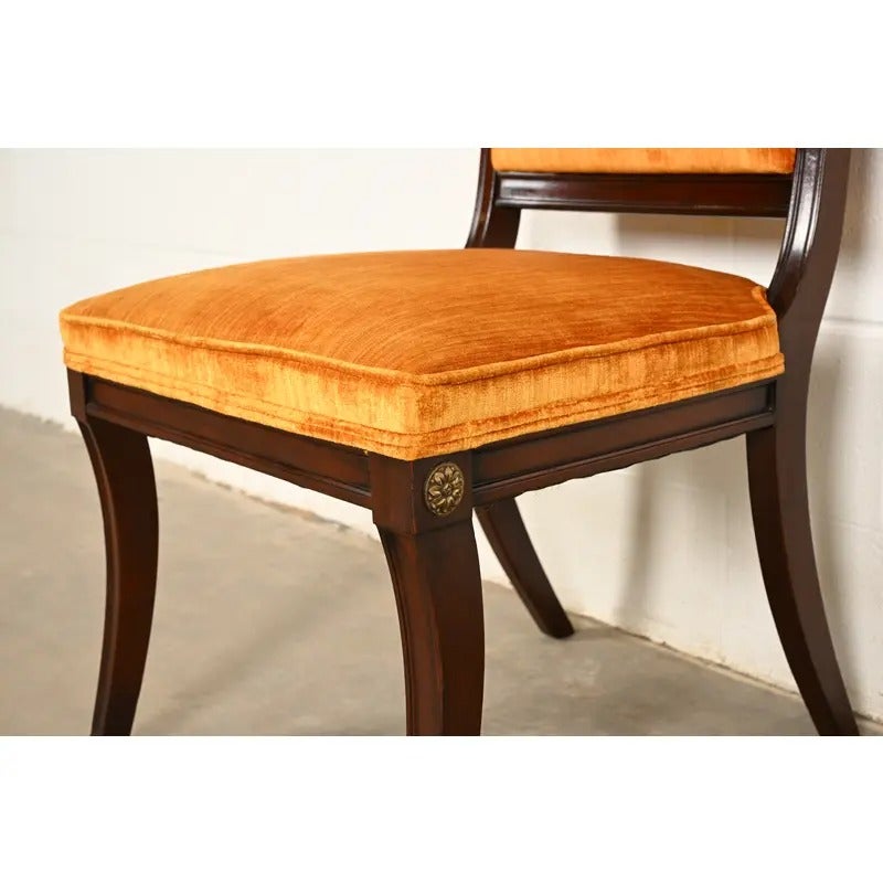 Baker Dining Set Kittinger Regency Carved Mahogany Dining Chairs, Set of Four For Sale ...