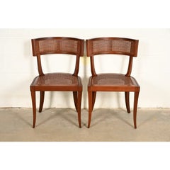 Michael Taylor Klismos Cherry Wood Side Chairs, Newly Refinished
