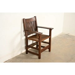 Fauteuil antique Mission Arts & Crafts en Oak, Circa 1910