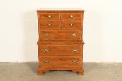 Early American Solid Maple Chest-on-Chest Highboy Dresser