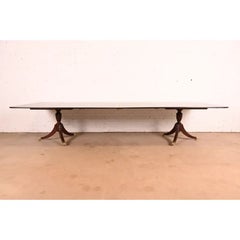 Baker Furniture Style Georgian Mahogany Extension Dining Table, Newly Refinished