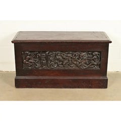 R. J. Horner Style Italian Renaissance Revival Walnut Blanket Chest, Circa 1880s