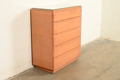 Heywood Wakefield Mid-Century Modern Birch Five-Drawer Highboy Dresser, 1965