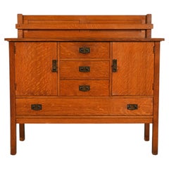 L. & J. G. Stickley Antique Mission Oak Arts & Crafts Sideboard, Circa 1910