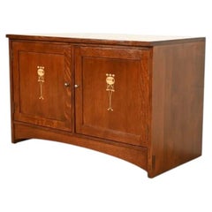 Console in rovere intarsiato della collezione Stickley Harvey Ellis, stile Mission Arts & Crafts, o Med